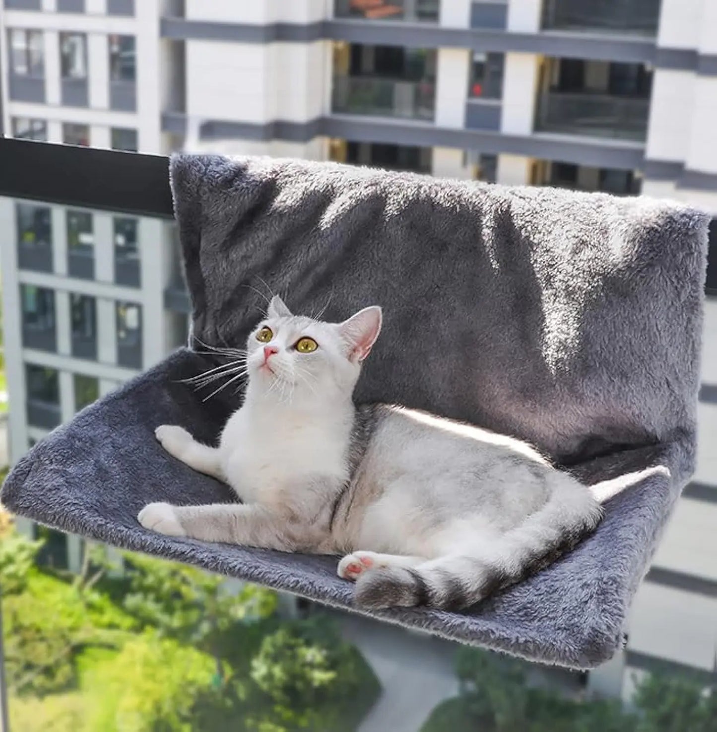Generic Premium Grey Faux Fur Cat Hammock