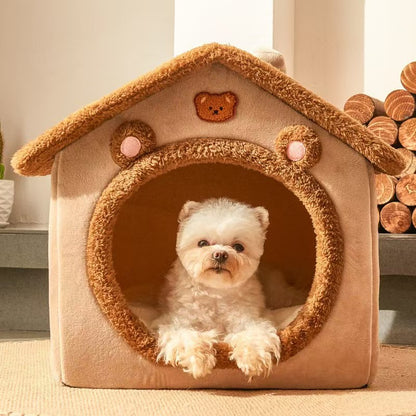 Snuggle Haven: The Enclosed Pet Bed Your Fur Baby Will Love"